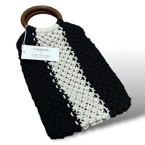NWT Curateur x Laude The Label Black Cream Boho Gabby Crochet Bag